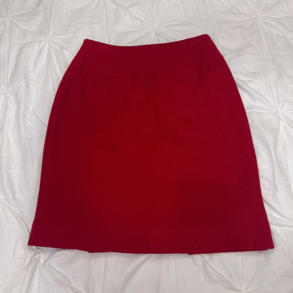 Talbots Petites Red Wool Pencil Skirt Size 4